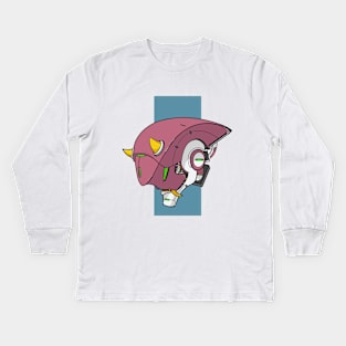 Pink Oni Mecha Kids Long Sleeve T-Shirt